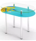 Glass dining table D-08-1 with tempered glass and chrome legs order